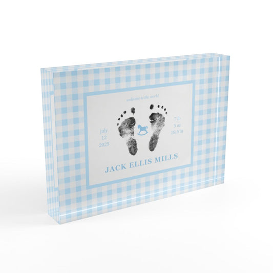 Home Decor Acrylic Block - Classic Gingham (7 x 5)
