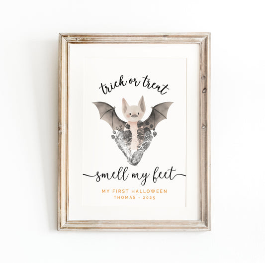 First Halloween Baby Footprint Art Print