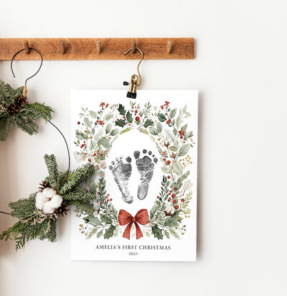 Christmas Wreath Footprints Keepsake
