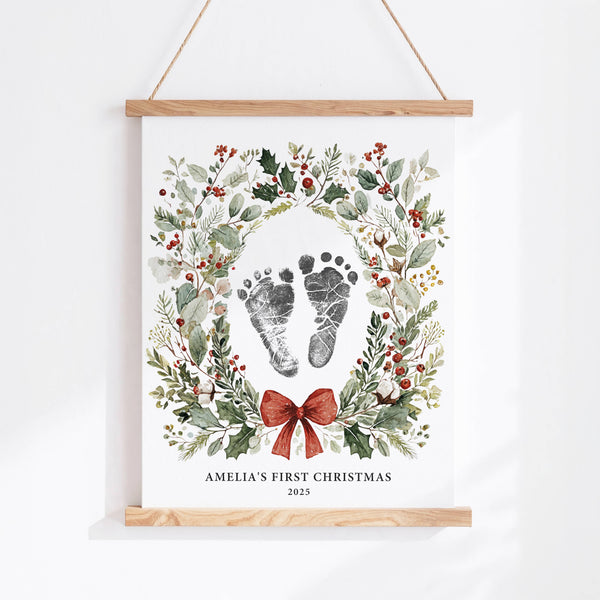 Christmas Wreath Footprints Keepsake