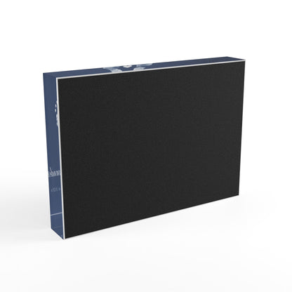 Navy Blue acrylic block with white baby footprints and text_4